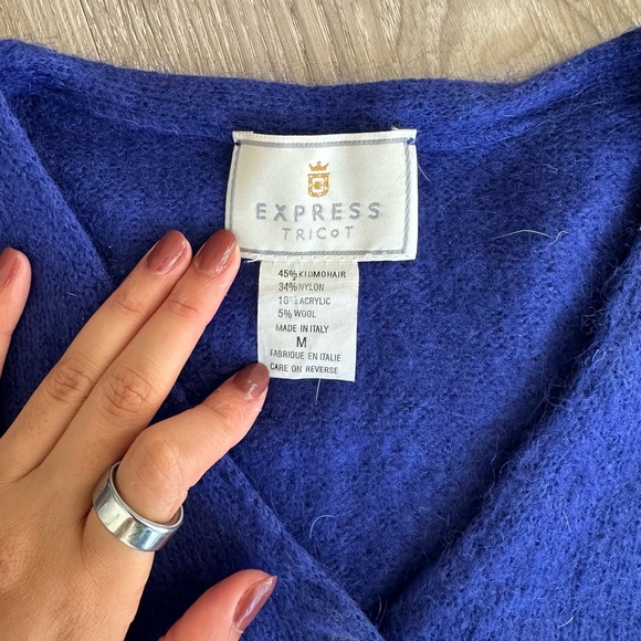 Cropped Cardigan Sweater - Size S/M - Cobalt Royal Blue - Picture 3 of 3